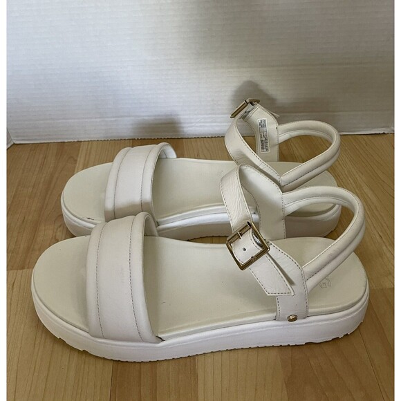 UGG Women’s Zayne Ankle Strap Sandals Size 11 White - Picture 2 of 10
